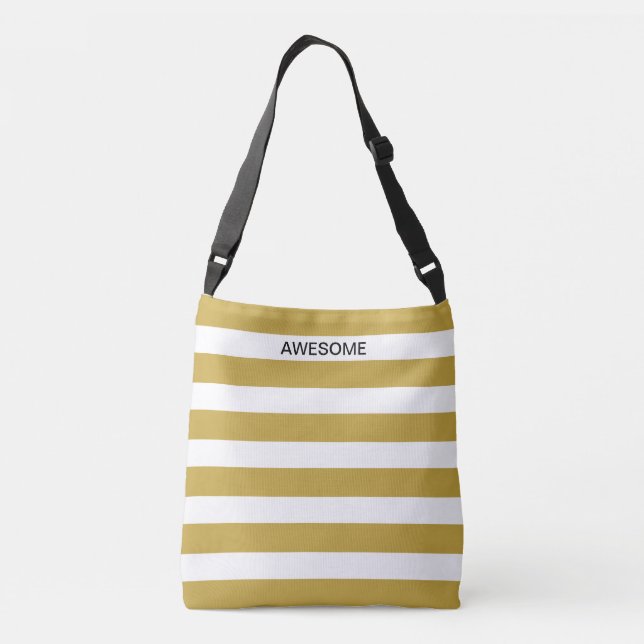 Sac Ajustable Doré moderne & blanc rayé (Dos)