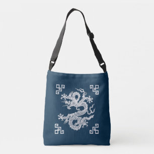 Sac Ajustable Dragon chinois vintage en blanc