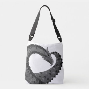 Sac Ajustable Dragon de coeur noir sur blanc