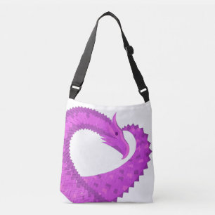 Sac Ajustable Dragon de coeur violet clair sur blanc