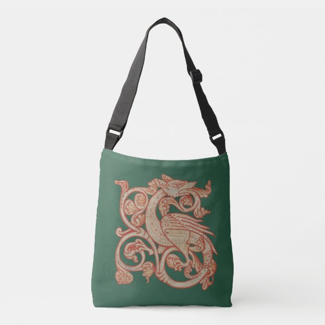 Sac Ajustable Dragon Manuscrit Médiéval Fourre-tout (Devant)