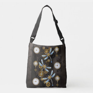Sac Ajustable Dragonflies de Steampunk sur arrière - plan rayé b