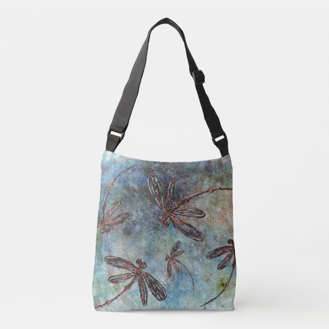 Sac Ajustable Dragonflies en bronze sur Ciel étoilé (Devant)