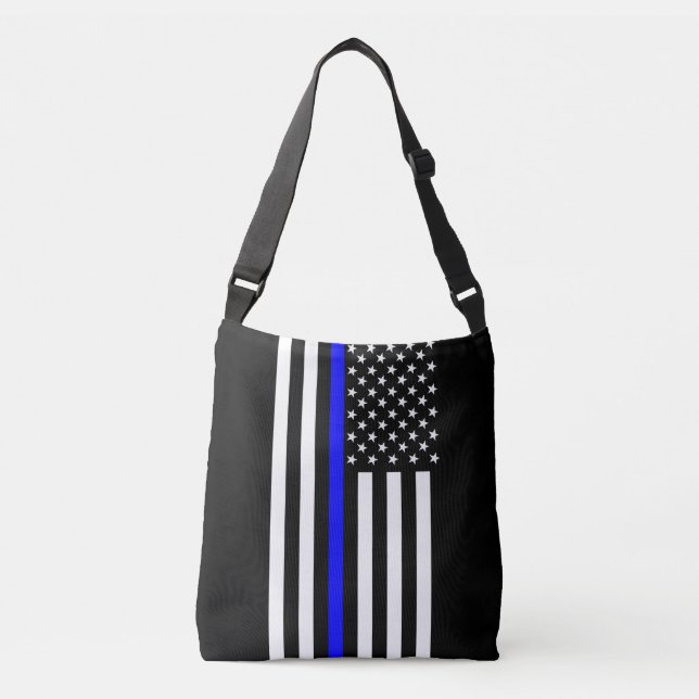 Sac Ajustable Drapeau américain de la ligne bleue mince (Devant)
