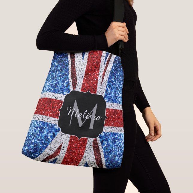 Sac Ajustable Drapeau rouge bleu blanc brillant parties scintill (De près)