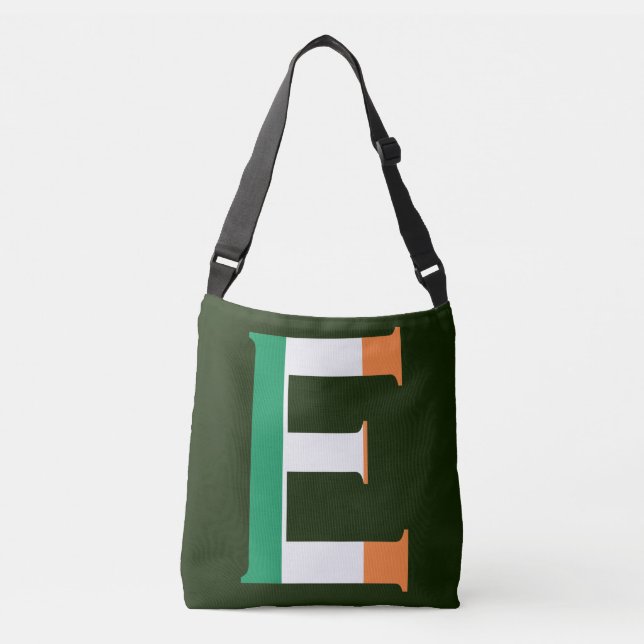 Sac Ajustable E Monogramme superposé sur cbcnt drapeau irlandais (Devant)
