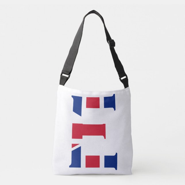 Sac Ajustable E Monogramme superposé sur Union Jack Flag cbcnt (Devant)