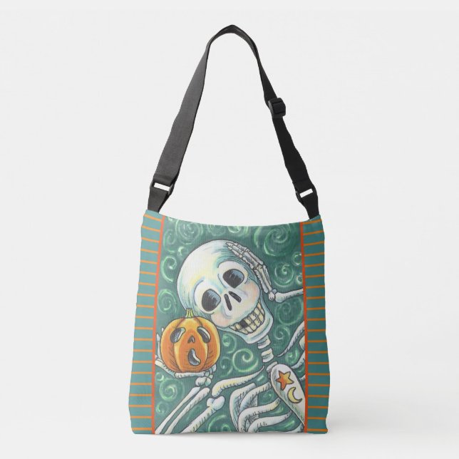 SAC AJUSTABLE ÉCOUTEZ VOTRE CITROUILLE, SELETON CROSS BODY BAG (Devant)