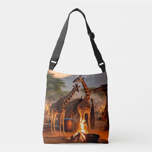 Sac Ajustable Elégance dans la nature : Giraffe majestueuse Silh (Devant)