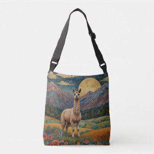Sac Ajustable Elégant boho llama alpaga paysage vintage