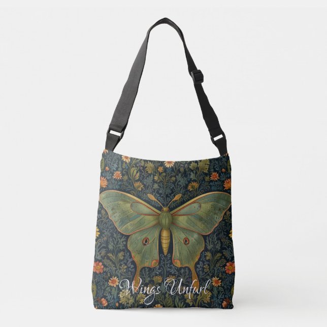 Sac Ajustable Élégant boho rétro Luna moth botanique (Devant)
