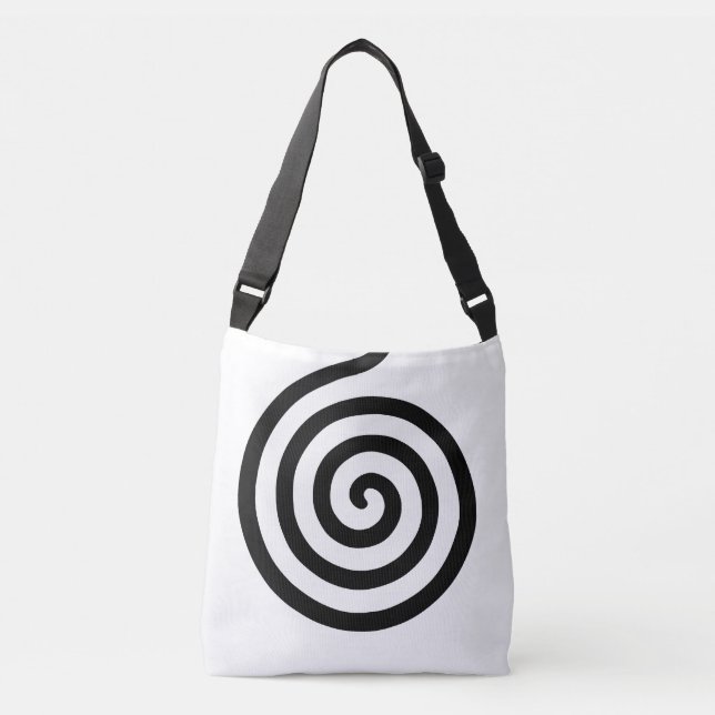 Sac Ajustable Elégant cercle spiral Abstrait en noir et blanc (Devant)