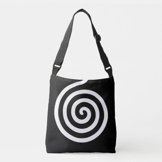 Sac Ajustable Elégant cercle spiral Abstrait en noir et blanc (Devant)