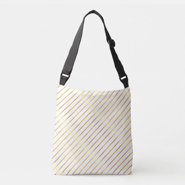 Sac Ajustable Élégant glamour moderne Faux Gold Strié (Devant)