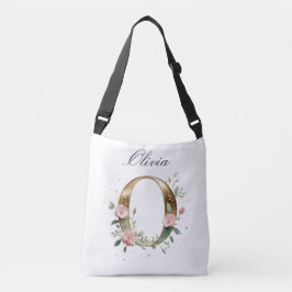 Sac Ajustable Elegant Gold Floral Letter O Crossbody Bag
