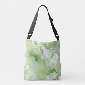 Sac Ajustable Elégant Marbre Vert Faux Gold Parties scintillant 