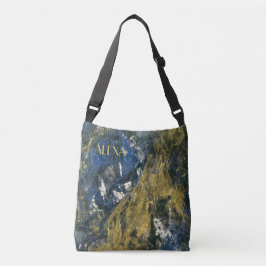 Sac Ajustable Elégant Marine Blue Black Gold Abstrait