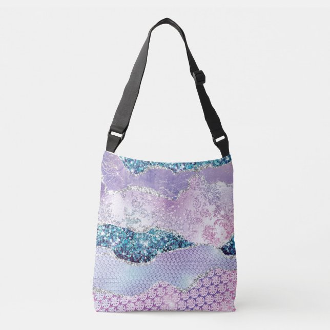 Sac Ajustable Élégant Monogramme Rose Parties scintillant rose l (Devant)