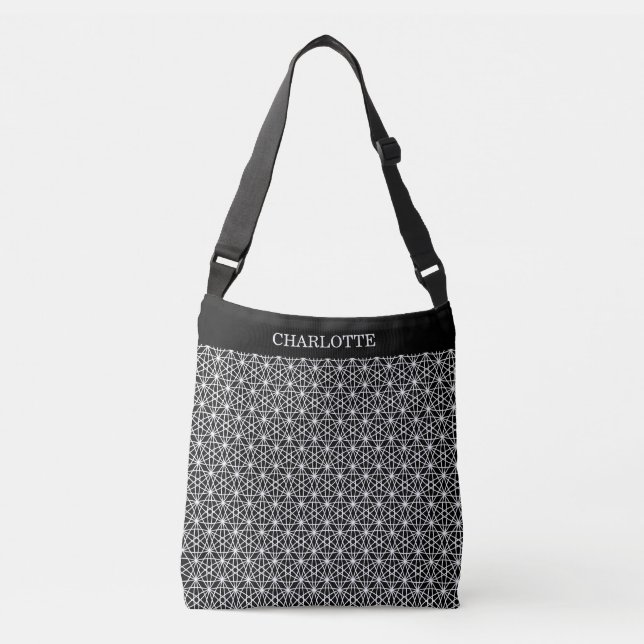 Sac Ajustable Elégant motif en étoile en noir et blanc (Devant)
