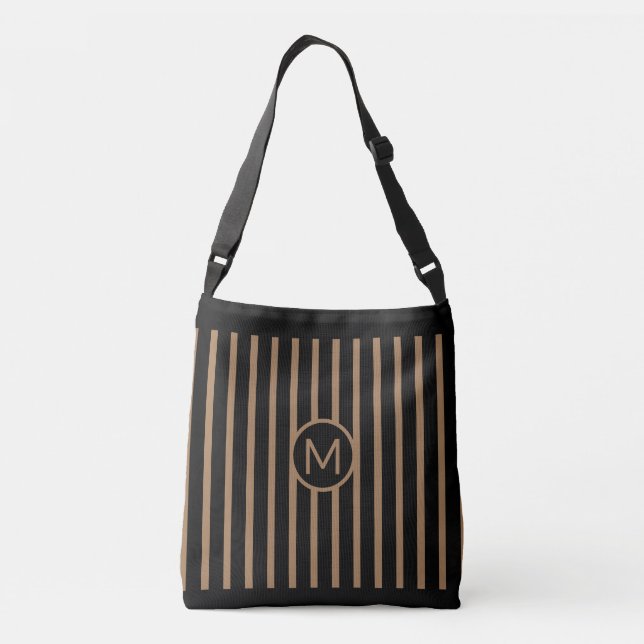 Sac Ajustable Élégant noir et Brown trié vertical (Dos)