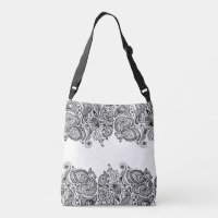 Élégant noir Paisley Lace Arrière - plan blanc