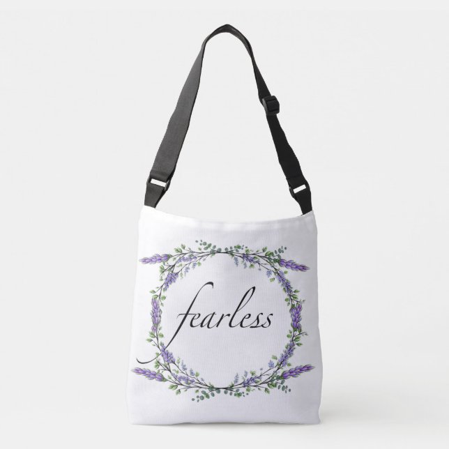 Sac Ajustable Elégante aquarelle Lavande Eucalyptus sans peur (Devant)