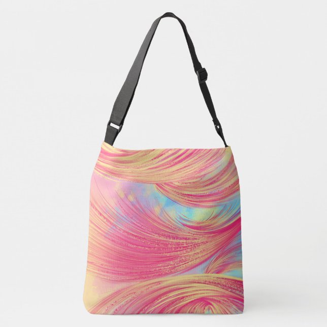 Sac Ajustable Elégante couleur jaune rose Abstrait (Dos)