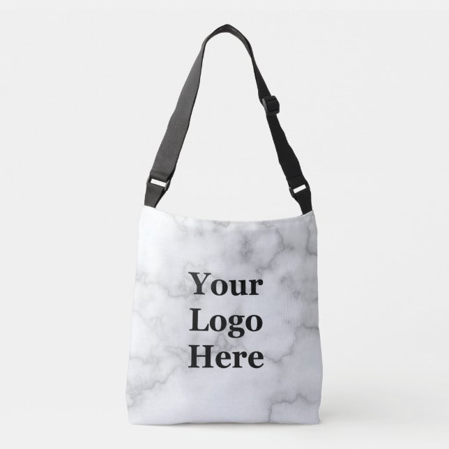 Sac Ajustable Elégante Faux Marbre blanc Votre Logo Ici Affaires (Devant)
