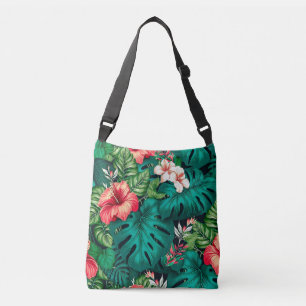 Sac Ajustable Élégants Feuilles tropicaux et fleurs d'Hibiscus