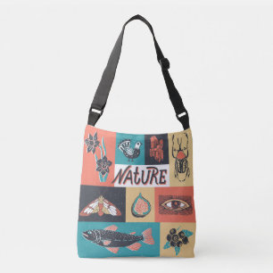 Sac Ajustable Éléments de la nature, Icônes de style rétro.