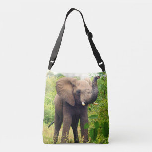 Sac Ajustable Éléphant sauvage et plantes tropicales