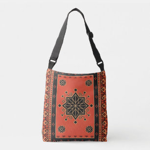 Sac Ajustable Étoile tribale géométrique cramoisie et obsidienne
