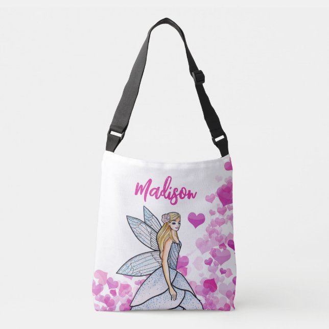 Sac Ajustable Fairy Princess Pink Hearts Illustration de mode (Devant)