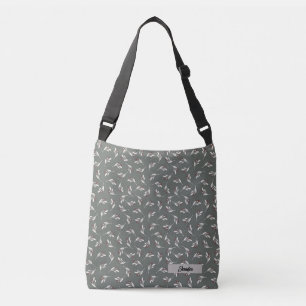 Sac Ajustable Farmhouse Grey Personnaliser Nom Spray de Feuilles