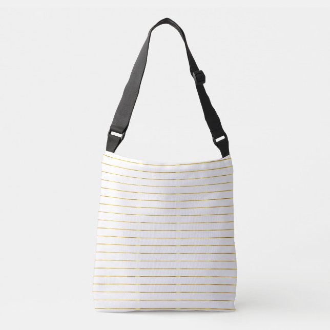 Sac Ajustable Faux Gold Striped Élégant Glam Moderne Or (Devant)
