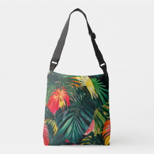 Sac Ajustable Feuilles tropicaux colorés et fleurs d'Hibiscus  