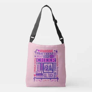 Sac Ajustable Filles Cheerleader rose et violet Word Art