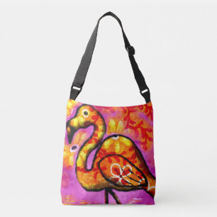 Sac Ajustable Flamant rose Abstrait Whimsical rose Orange Floral