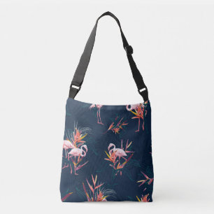 Sac Ajustable Flamant rose hawaïen : oeuvre Vintage tropicale