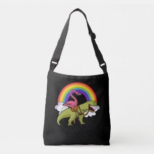 Sac Ajustable Flamant rose Oiseau Riding T-Rex Dinosaur Arc en c