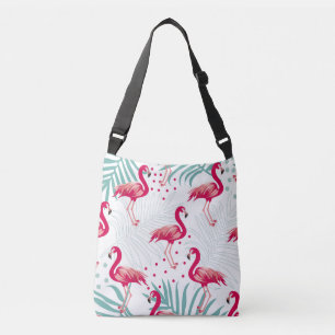 Sac Ajustable Flamingo tropical et feuille, motif d'été.