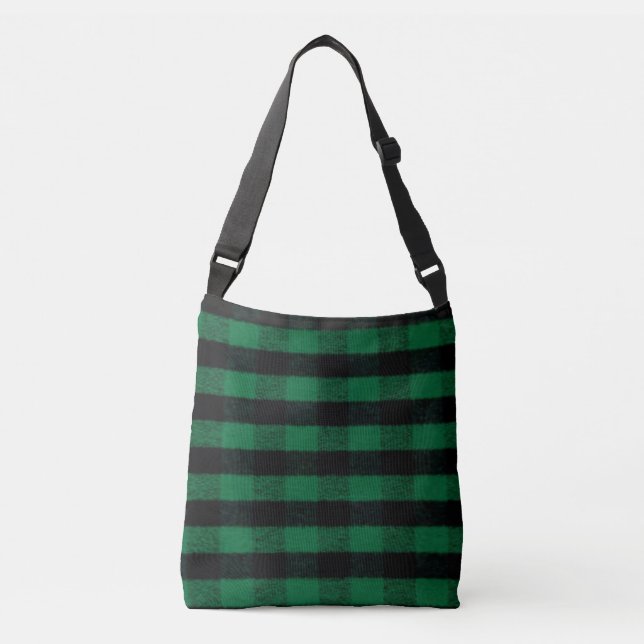 Sac Ajustable Flannel Buffalo Plaid Texture de bûcheron vert (Devant)