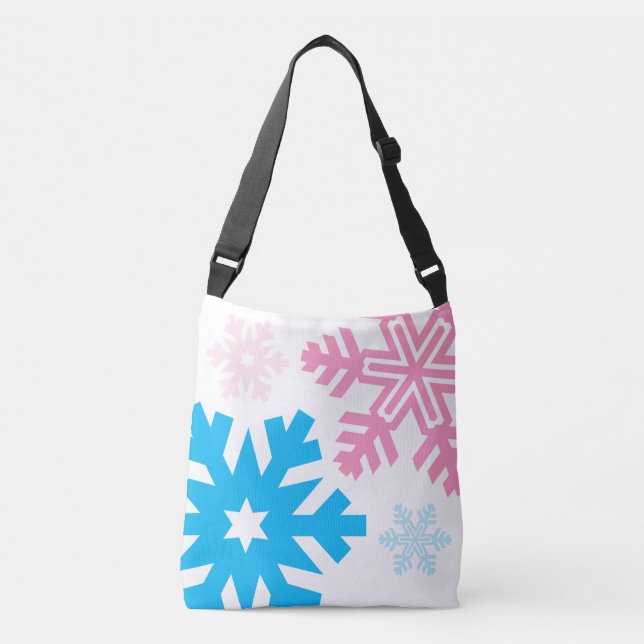Sac Ajustable Flèches de neige rose et bleu élégant (Devant)