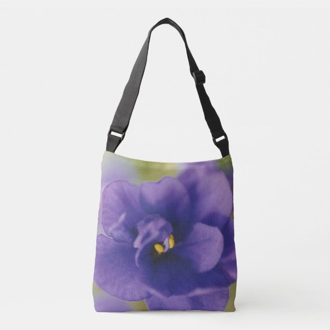 Sac Ajustable Fleur de fleurs bleues de Violet Saintpaulia Zoomé (Devant)