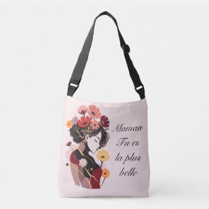 Sac Ajustable Fleur de silhouette femme pour maman en français