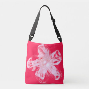 Sac Ajustable Fleur de tulle blanche sur rouge vif