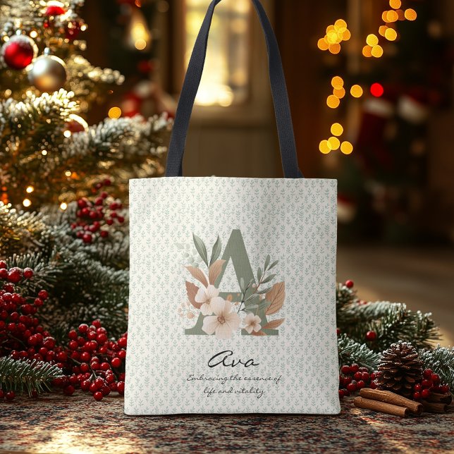 Sac Ajustable Fleur de vitalité d'Ava - Monogramme floral de Boh (Créateur téléchargé)