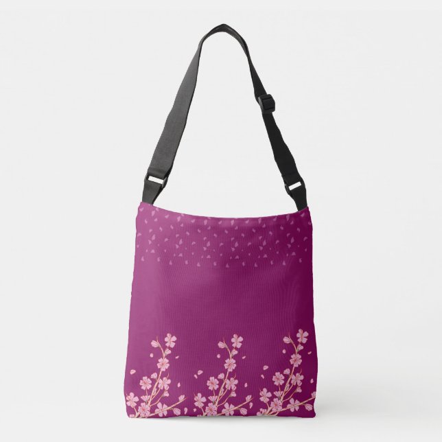 Sac Ajustable Fleur et pétales de Sakura rose (Devant)