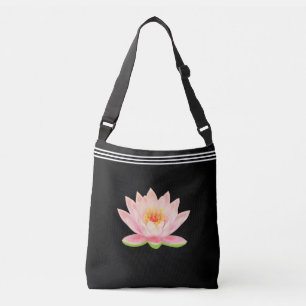 Sac Ajustable Fleur Lotus personnalisée en noir