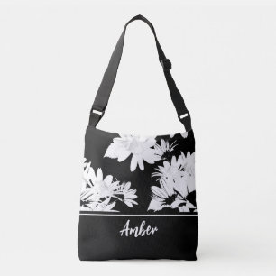 Sac Ajustable Fleur noir et blanc monogramme